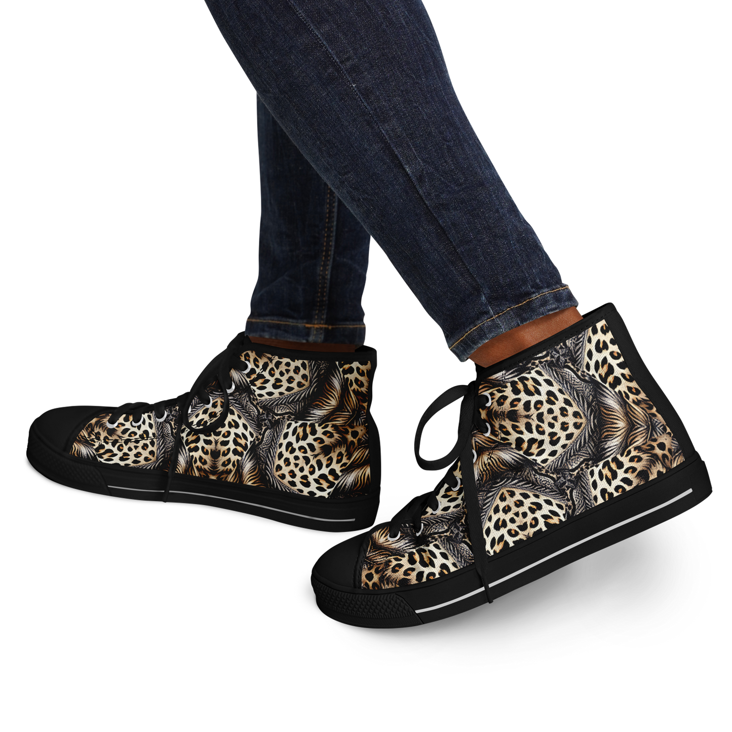 Women's Kaleidoscope Leopard Pattern All-Over Print Urban Peak High Top Shoes