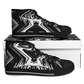 Women's Black & White Kaleidoscope Pattern All Over Print Urban Peak High Top Shoes