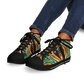 Women's Green & Gold Psychedelic Floral Pattern All-Over Print Urban Peak High Top Shoes