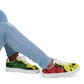Men's Red Yellow Green and Black Stars Pattern All Over Print Urban Peak High Top Shoes