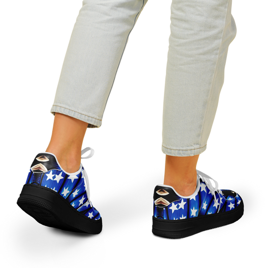 Women's American Flag Pattern All-Over Print Core Low Shoes