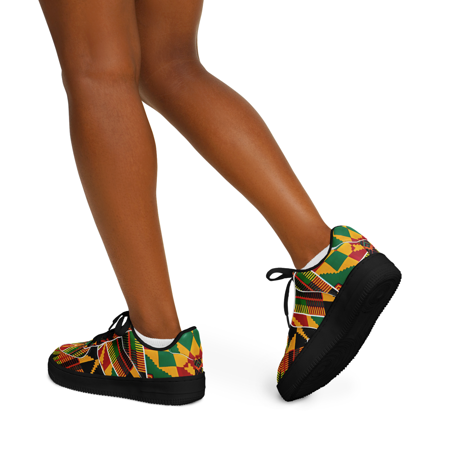 Women's Vibrant African Kente Geometric Pattern All-Over Print  Core Low Shoes