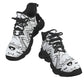 Men's Black & White Kaleidoscope Pattern All Over Print Twisted Sole Sneakers