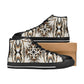 Women's Golden Baroque Pattern All-Over Print Classic High Top Canvas Shoes.