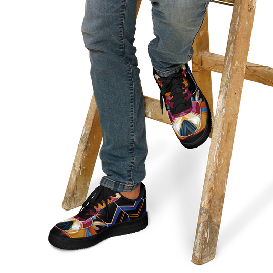 Men's Bold Geometric Pattern All-Over Print Core Low Shoes