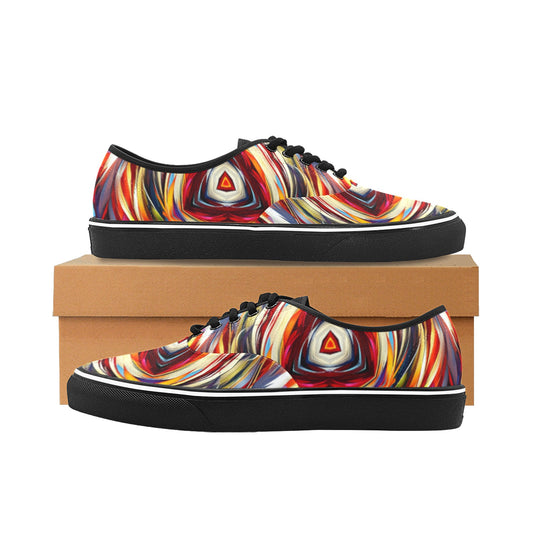 Women's Bold Abstract Swirl Design Classic Canvas Low Top Shoes