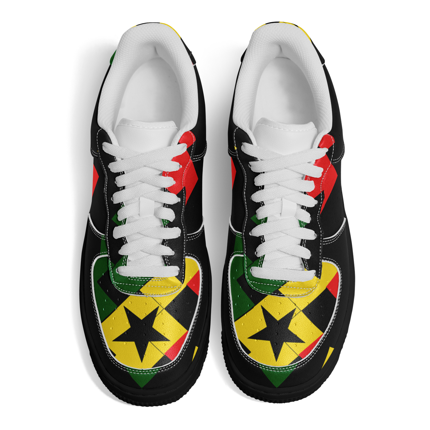 Women's Red Yellow Green and Black Stars Core Low Shoes