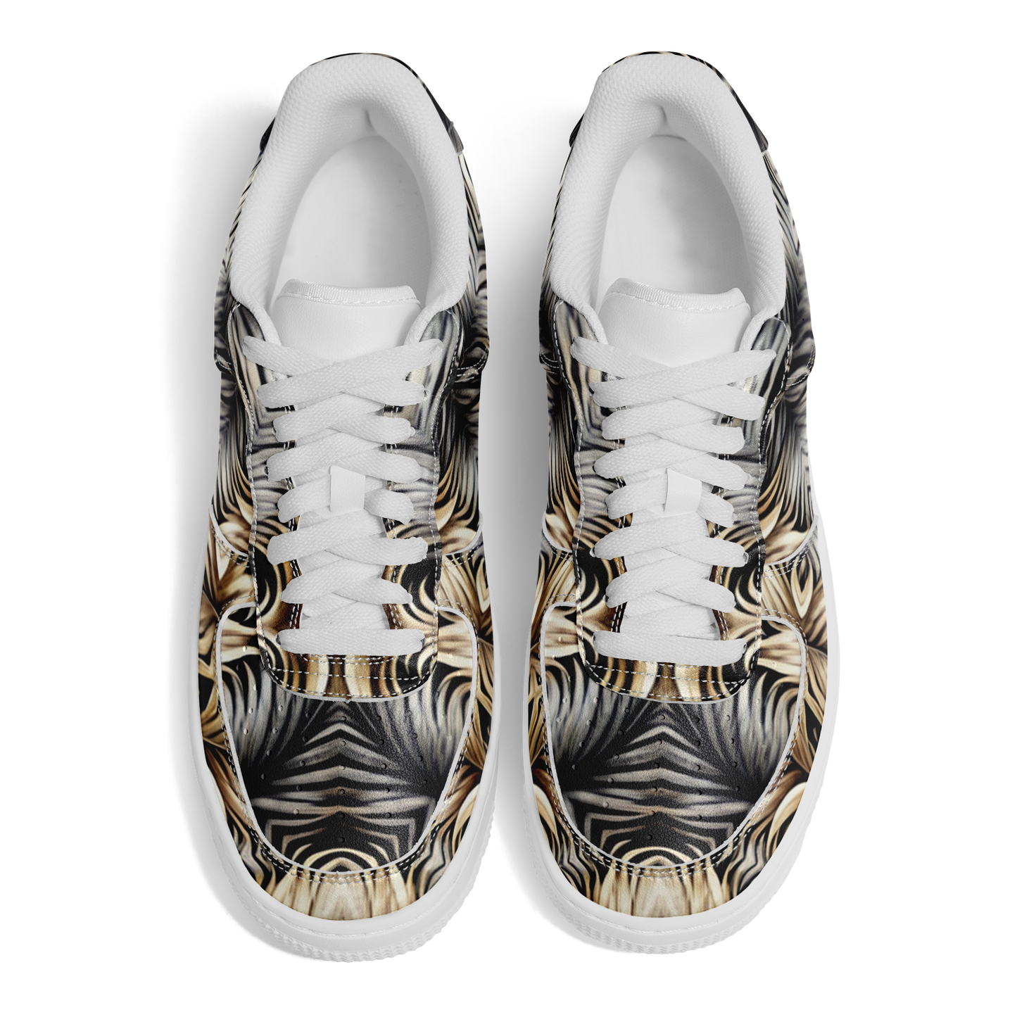 Women's Neutral Geometric Floral Pattern All Over print Core Low Shoes