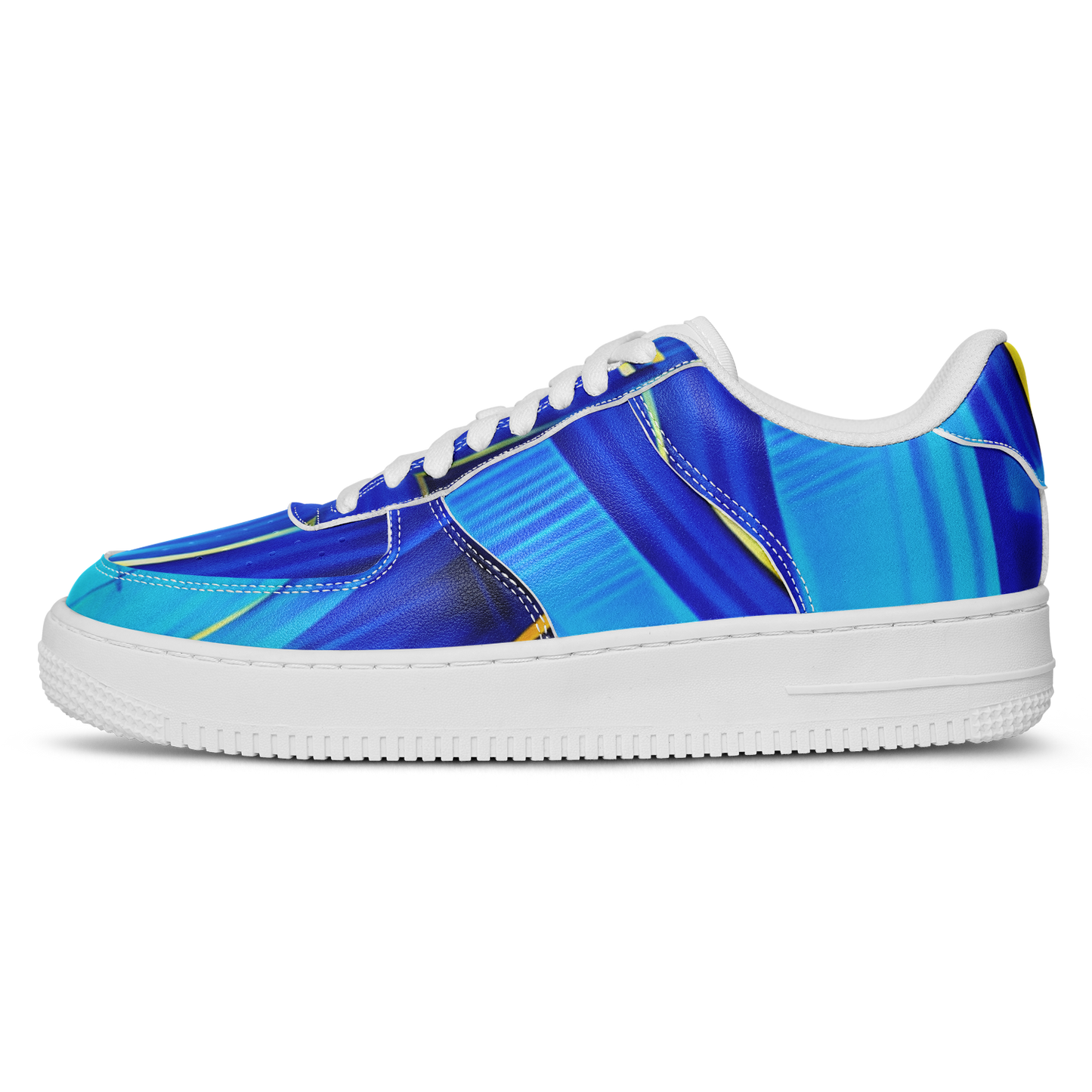Men's Vibrant Blue Geometric Pattern All-Over Print Core Low Shoes