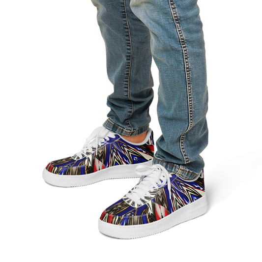 Men's Starburst Patriotic Colors Pattern All-Over-Print Core Low Shoes