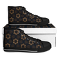 Men's Geometric Floral Pattern in Black & Brown Urban Peak High Top Shoes