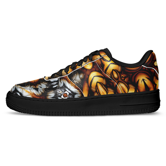 Men's Golden & Black Kaleidoscope Pattern All-Over Print Core Low Shoes