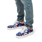 Men's Red White Blue Geometric Pattern All-Over Print Core Low Shoes