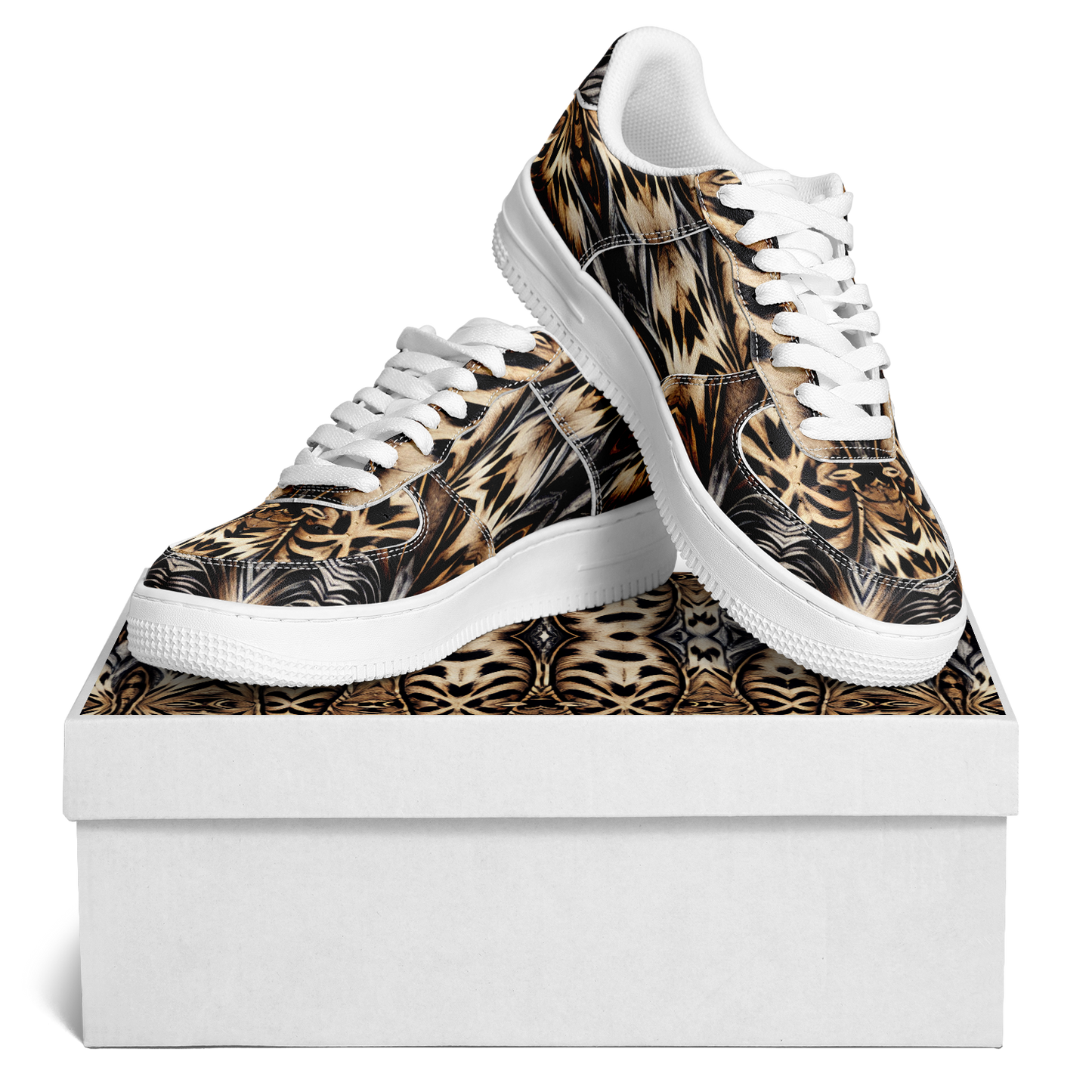 Women's Leopard Trendy Geometric Pattern All-Over Print Core Low Shoes