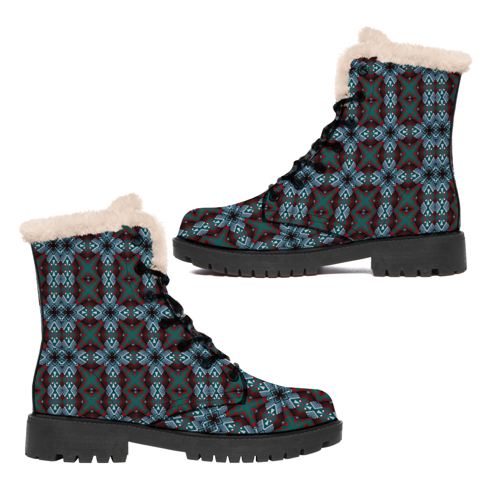 Women's Unisex Winter Round Toe  Fashion Lace-up Boots