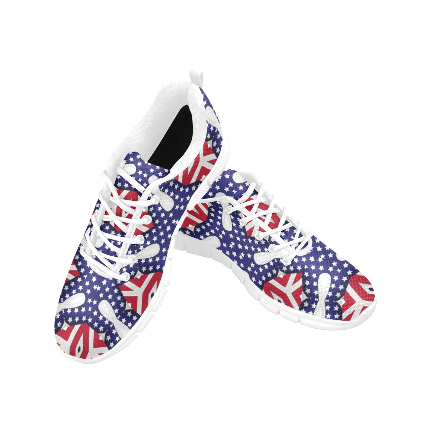 Women's Patriotic Stars & Stripes All Over Print Breathable Running Shoes