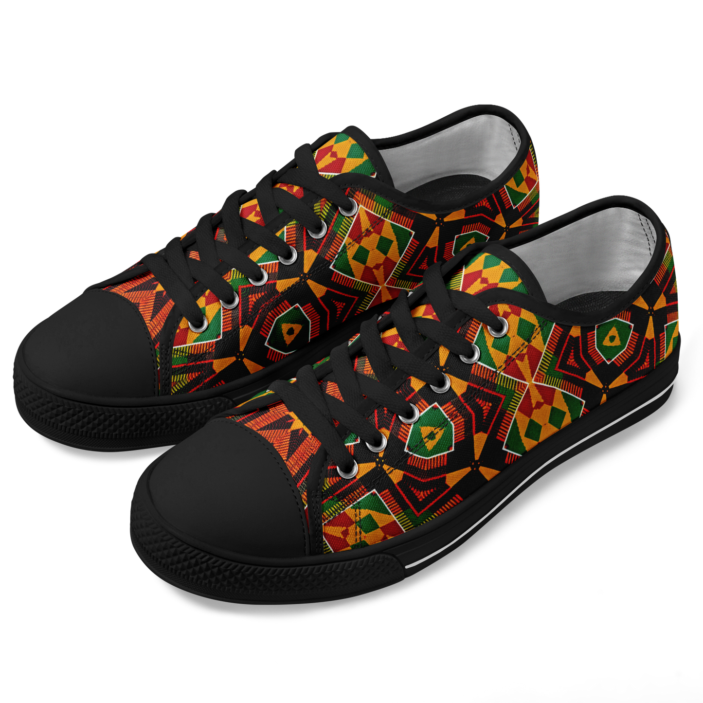 Men's African Kente Geometric Star Pattern All-Over Print Urban Peak Low Shoes