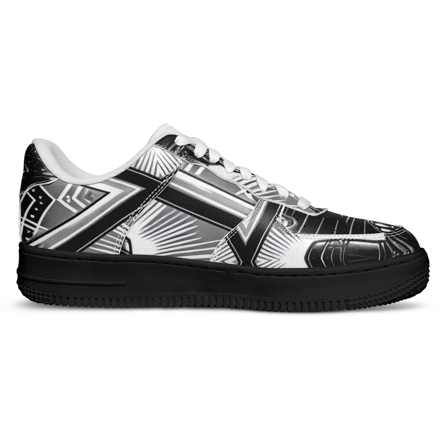 Women' Monochrome Gothic Kaleidoscope Pattern All Over Print Core Low Shoes