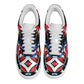 Women's Red White Blue Geometric Pattern All-Over Print Core Low Shoes
