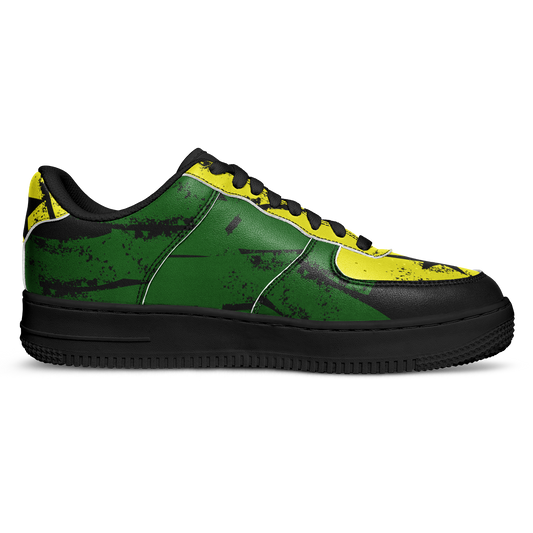 Men's Red Yellow Green and Black Stars Pattern All Over Print Urban Peak High Top Shoes