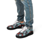 Men's Red & Teal Aztec Geo Pattern All-Over Print Core Low Shoes
