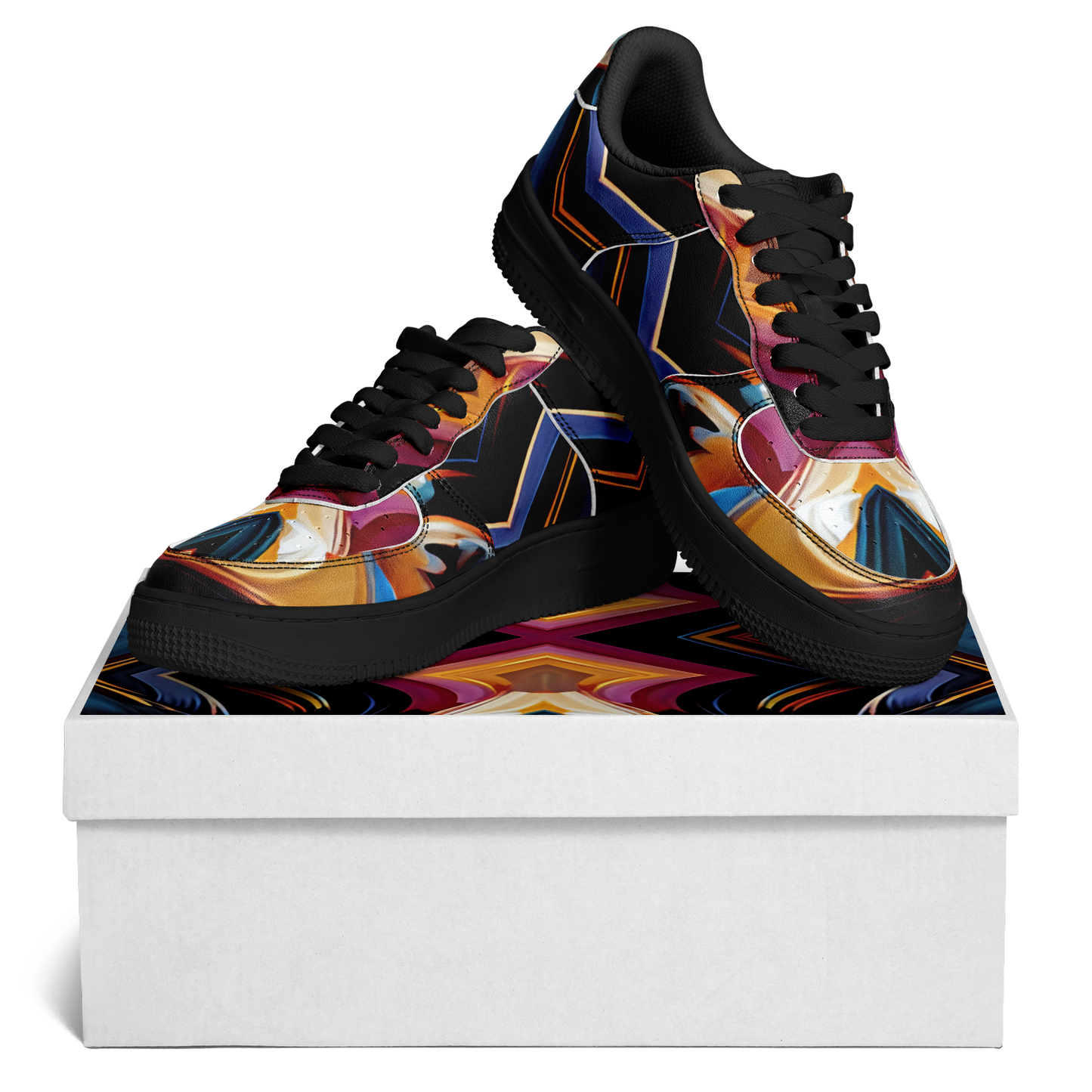 Men's Bold Geometric Pattern All-Over Print Core Low Shoes