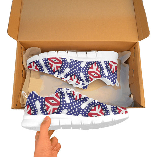 Men's Patriotic Stars & Stripes All Over Print Breathable Running Shoes