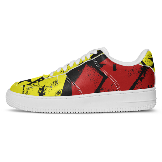 Men's Red Yellow Green and Black Stars Pattern All Over Print Urban Peak High Top Shoes