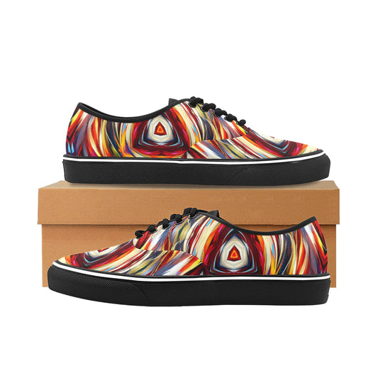 Men's Bold Abstract Swirl Design Classic  Canvas Low Top Shoes