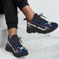 Women's Abstract Neon Geometry Pattern All Over Print Twisted Sole Sneakers