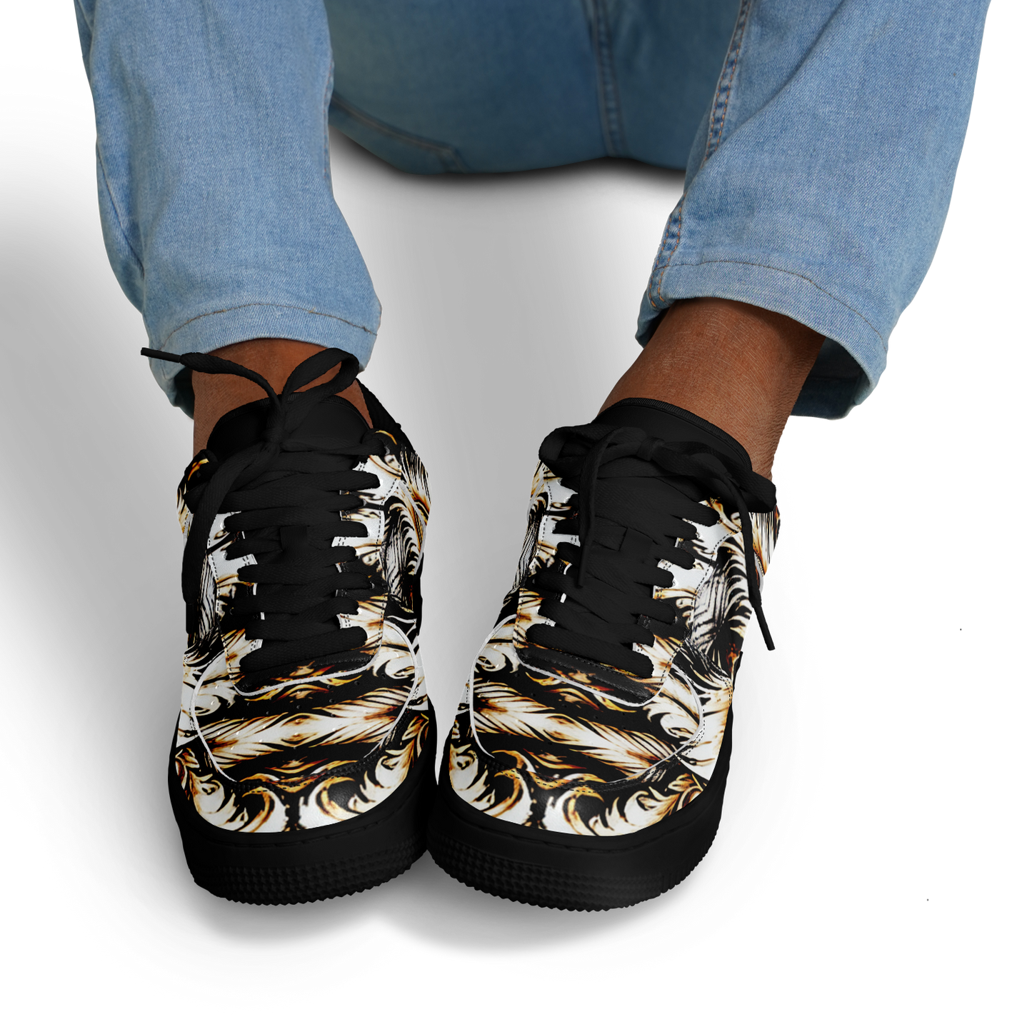 Men's Golden Baroque All-Over Print Core Low Shoes