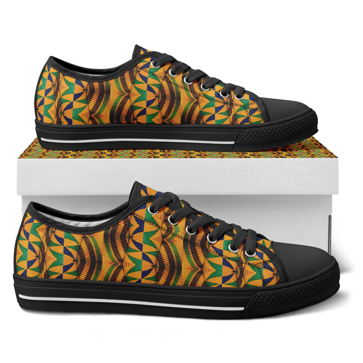 Women's African Kente Geometric Pattern All-Over Print Urban Peak Low Shoes