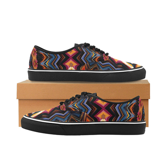 Men's Bold Geometric Pattern All-Over Print Classic Canvas Low Top Shoes