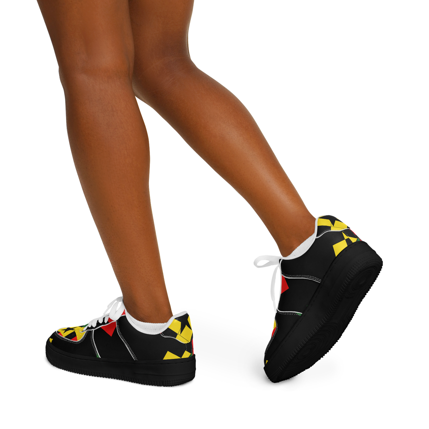 Women's Red Yellow Green and Black Stars Core Low Shoes