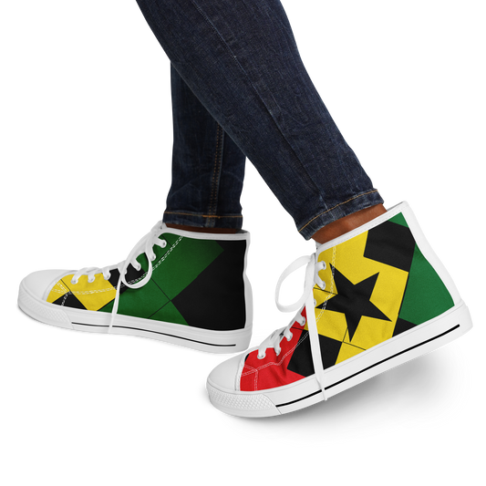 Women's Red Yellow Green and Black Stars Urban Peak High Top Shoes