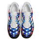 Men's Red White Blue Geometric Pattern All-Over Print Core Low Shoes