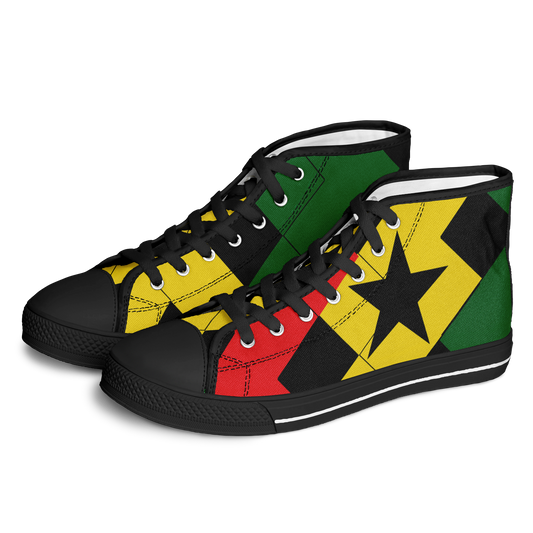 Women's Red Yellow Green and Black Stars Urban Peak High Top Shoes