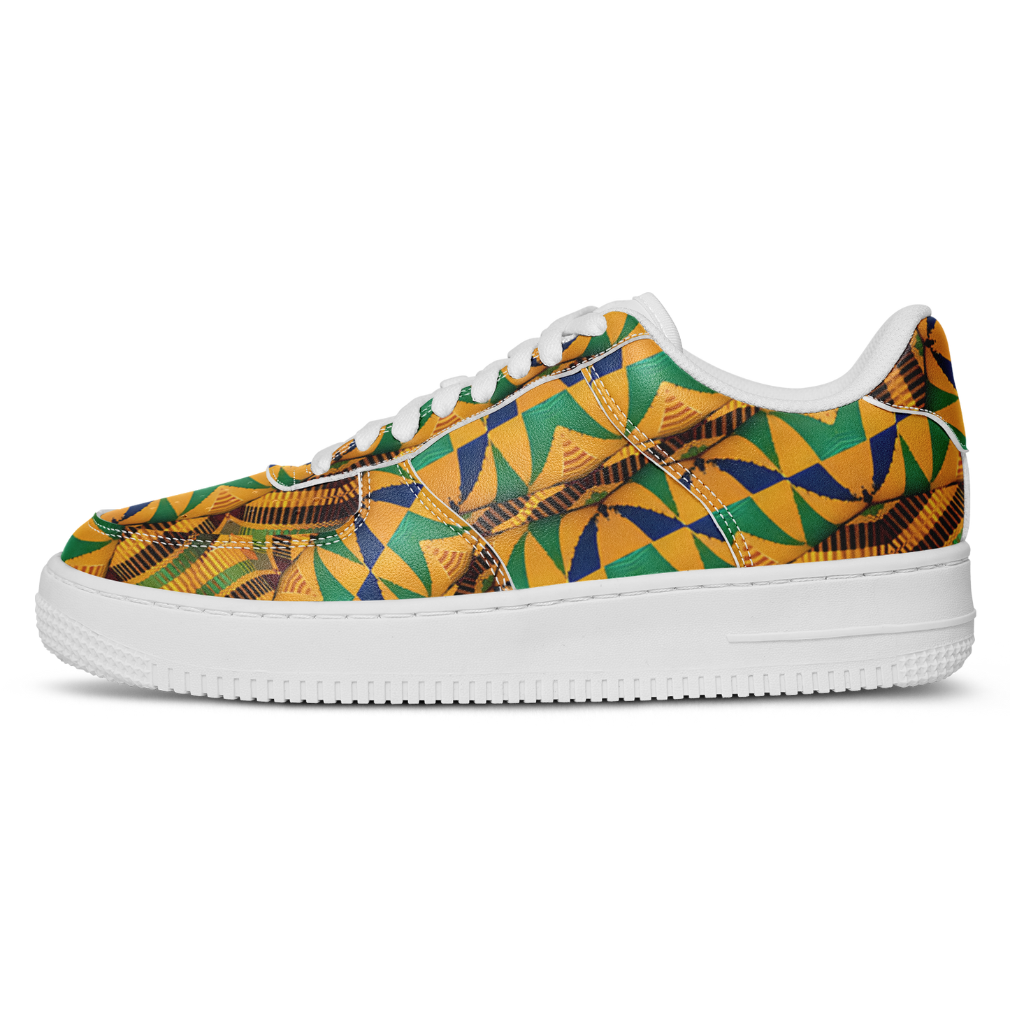 Women's Vibrant African Kente Geometric Pattern All-Over Print Core Low Shoes