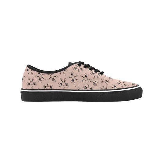 Men's Blush Pink Kaleidoscope Pattern All Over Print Classic Canvas Low Top Shoes