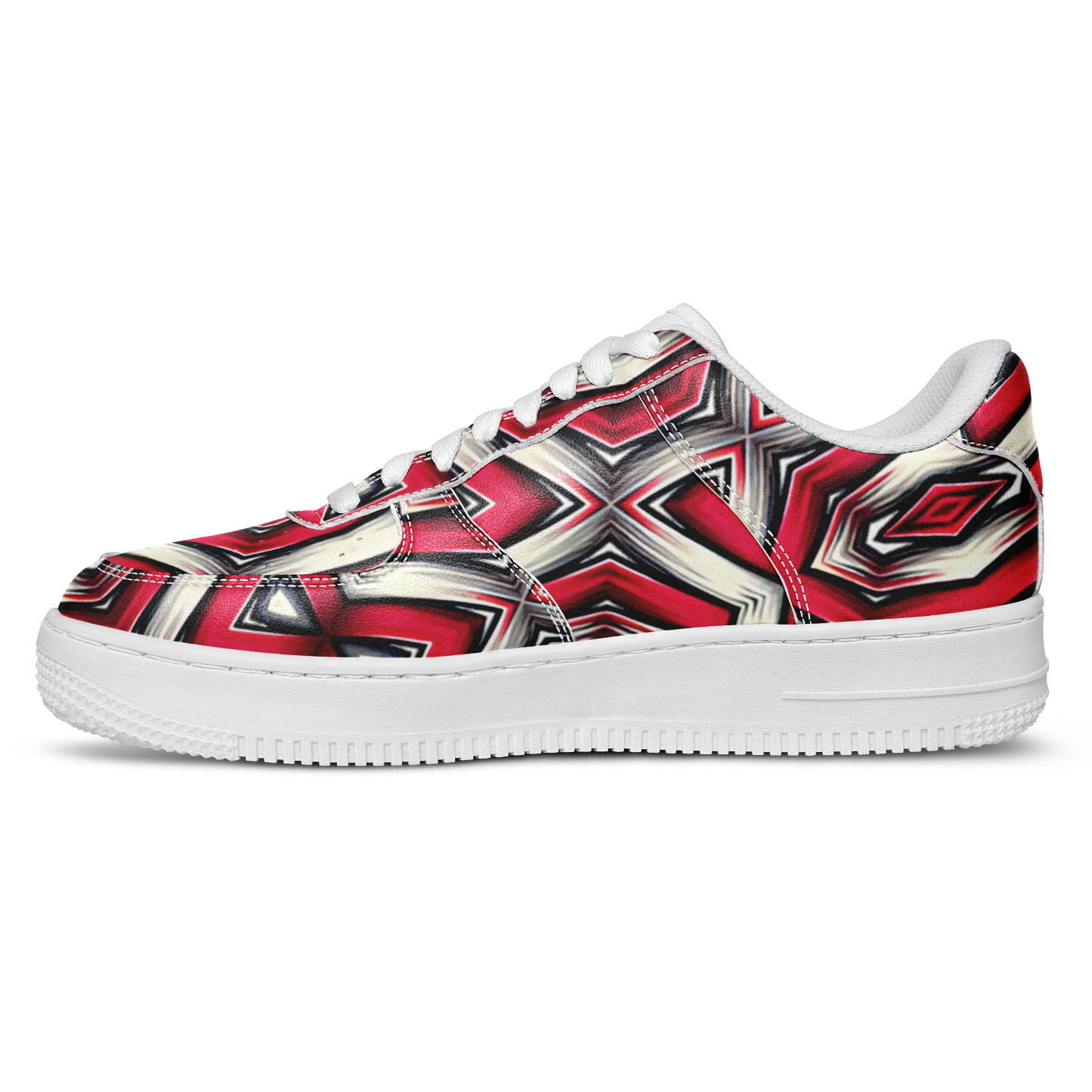 Men's Red Geometric Kaleidoscope pattern Core Low Shoes