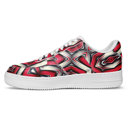 Men's Red Geometric Kaleidoscope pattern Core Low Shoes