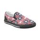 Women's Patriotic Red White Blue Geometric Unusual Slip-on Canvas Shoes