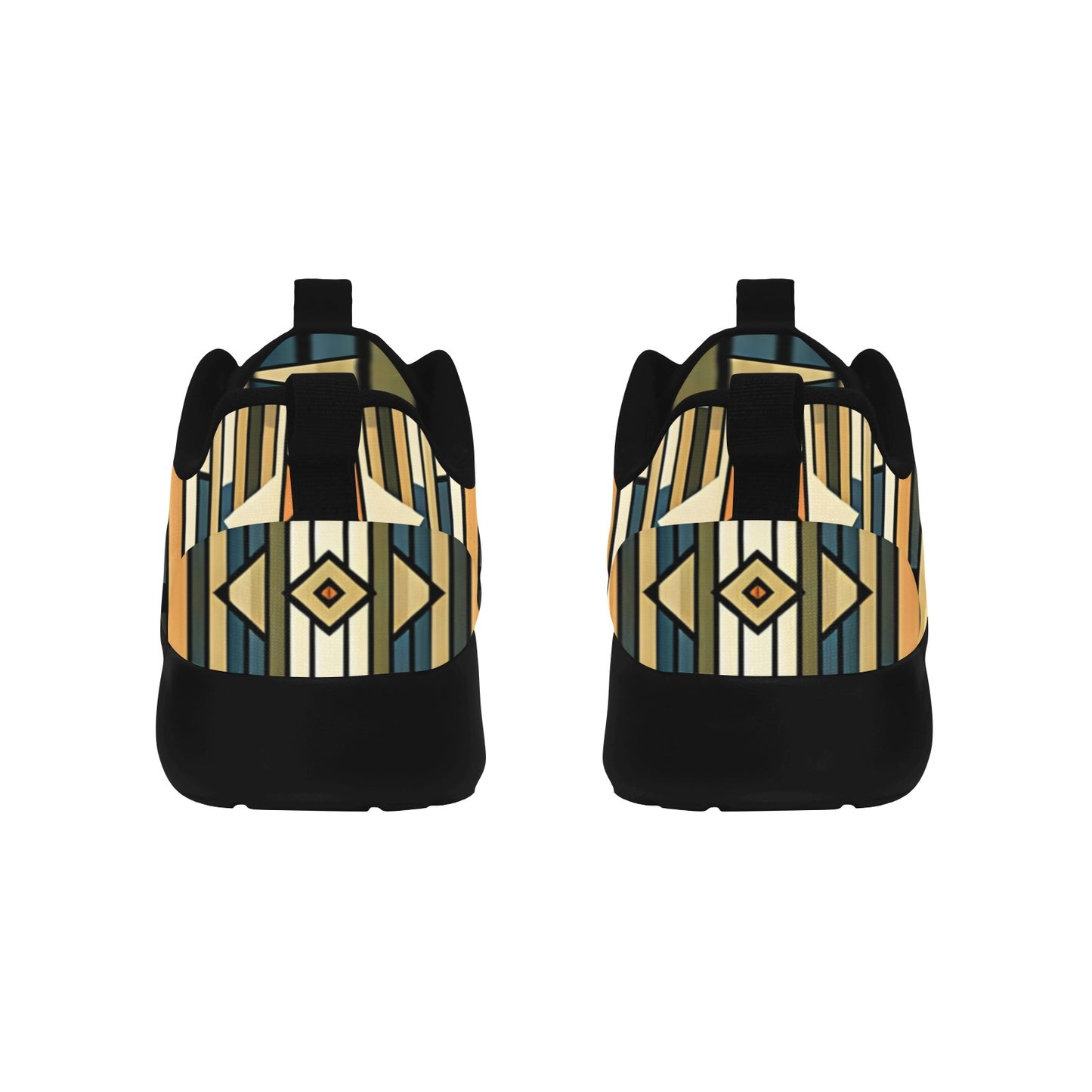 Men's Retro Geometric Tribal Pattern All-Over Print Pull Loop Sneakers
