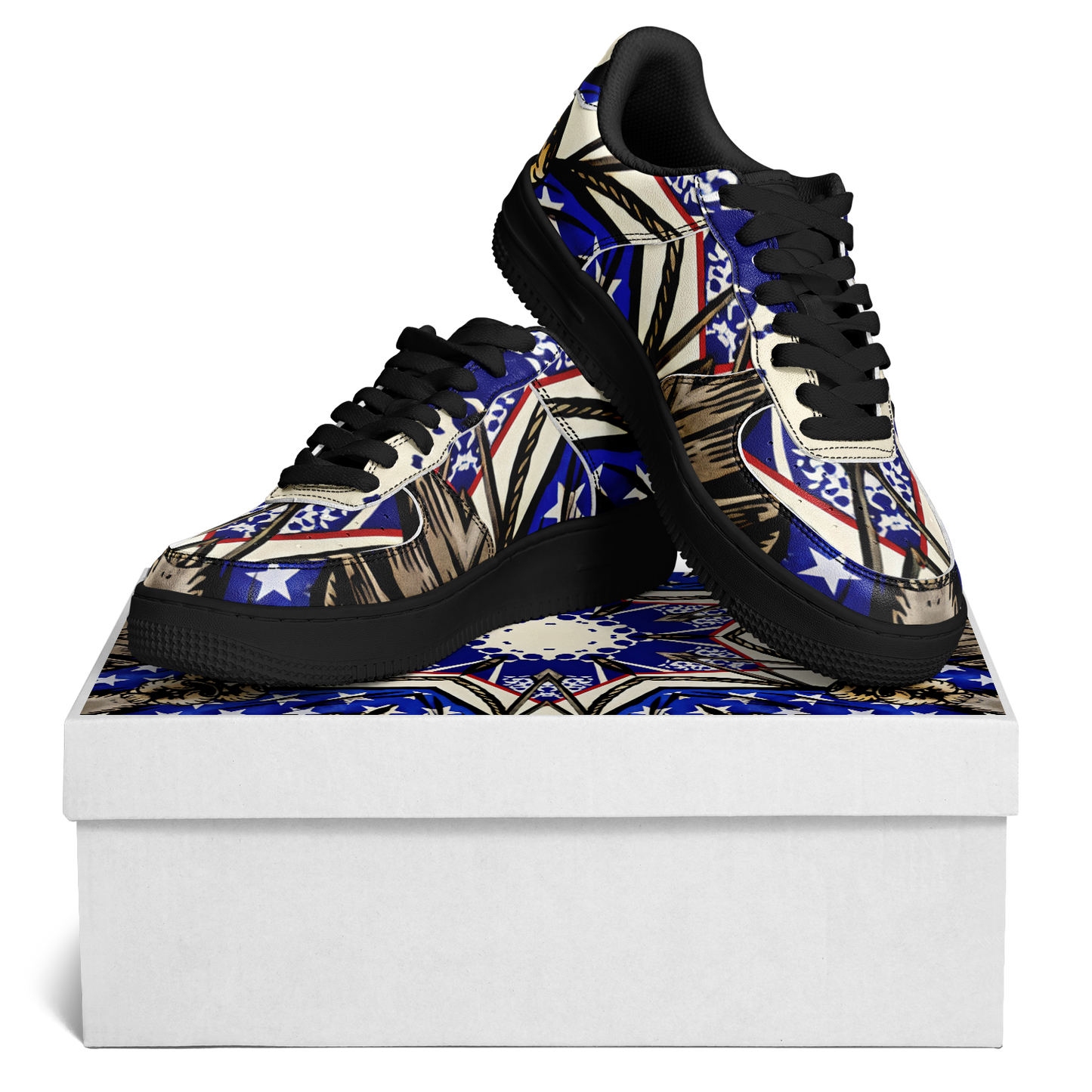 Women's Kaleidoscope Star Pattern All-Over Print Core Low Shoes