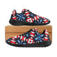 Women's Red White Blue Geometric Pattern All-Over Print  Athletic Shoes