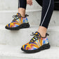 Women's Vibrant Abstract Art All-Over Print Twisted Sole Sneakers