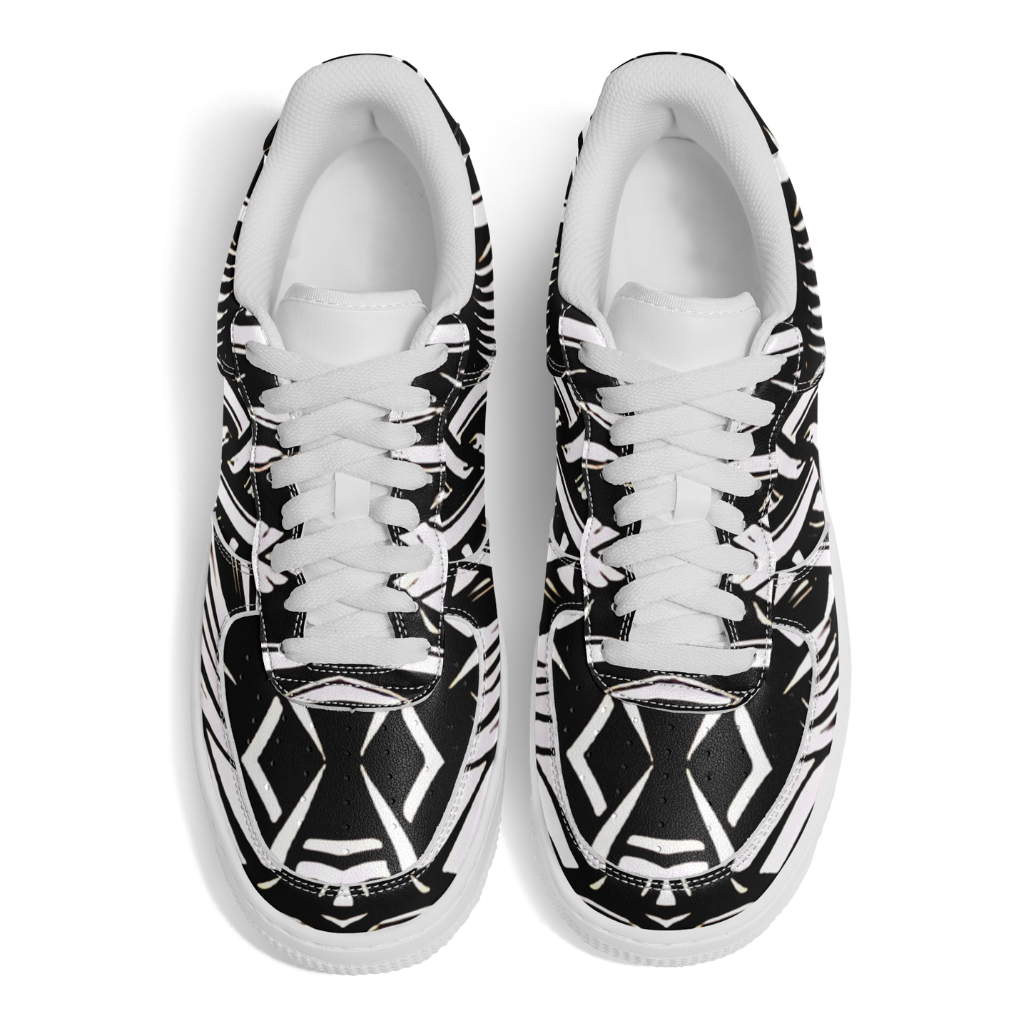 Women’s Black Intricate Silver Chain Tattoo Pattern High Core Low Shoes