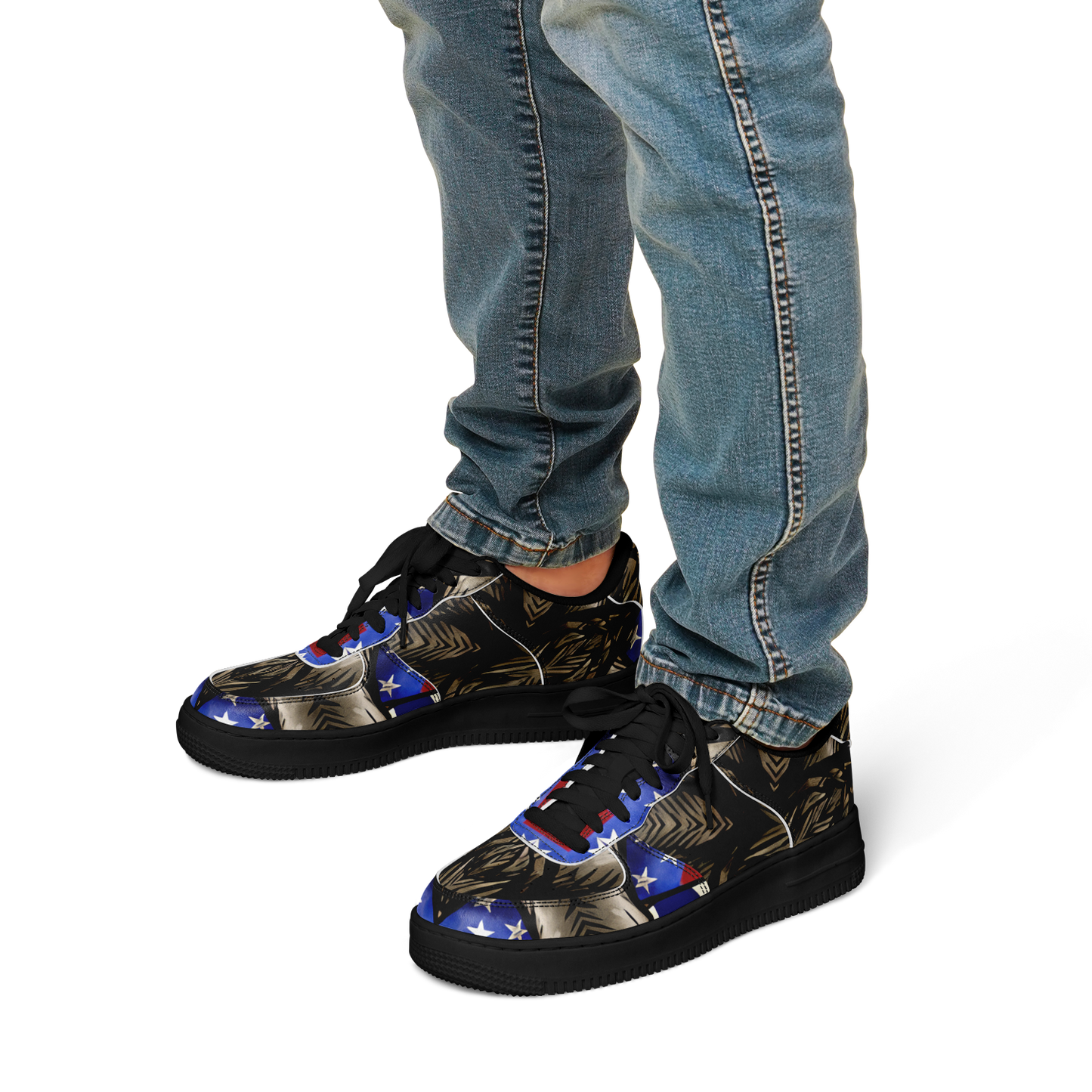 Men's Patriotic Kaleidoscope Pattern All-Over Print Core Low Shoes