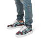 Men's Red & Teal Aztec Geo Pattern All-Over Print Core Low Shoes