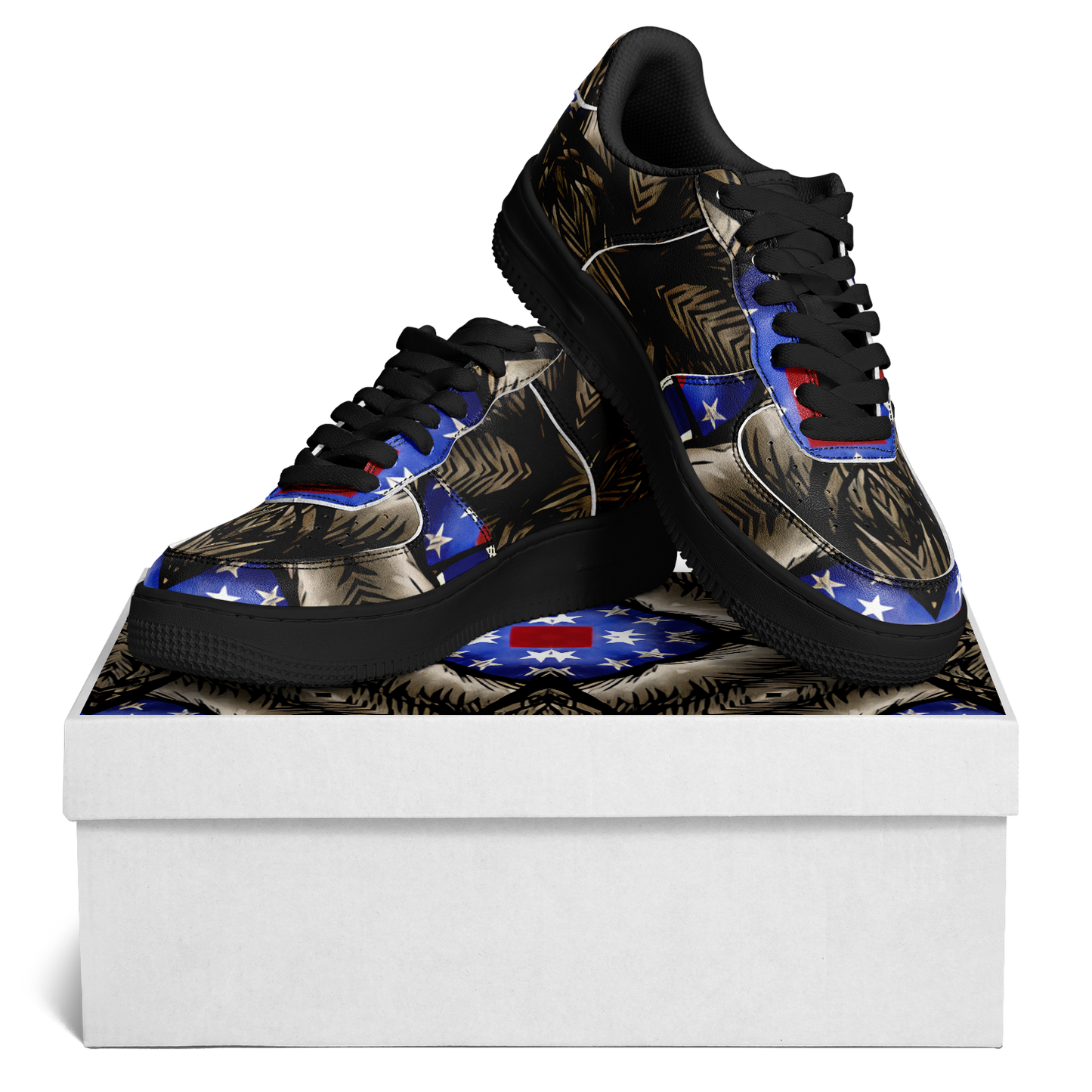Women's Patriotic Kaleidoscope Pattern All-Over Print Core Low Shoes